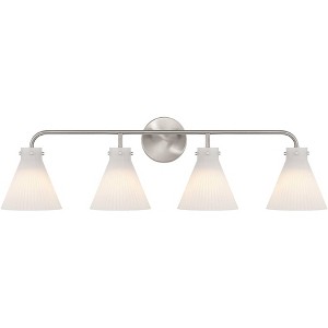 Possini Euro Design Possini Euro Cielo 33" Wide Brushed Nickel 4-Light Bath Light - 1 of 4