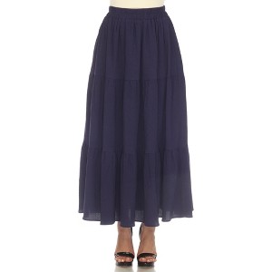 Women's Pleated Tiered Maxi Skirt - 1 of 4