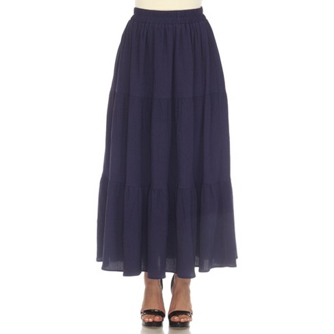 White flowy 2024 skirt navy