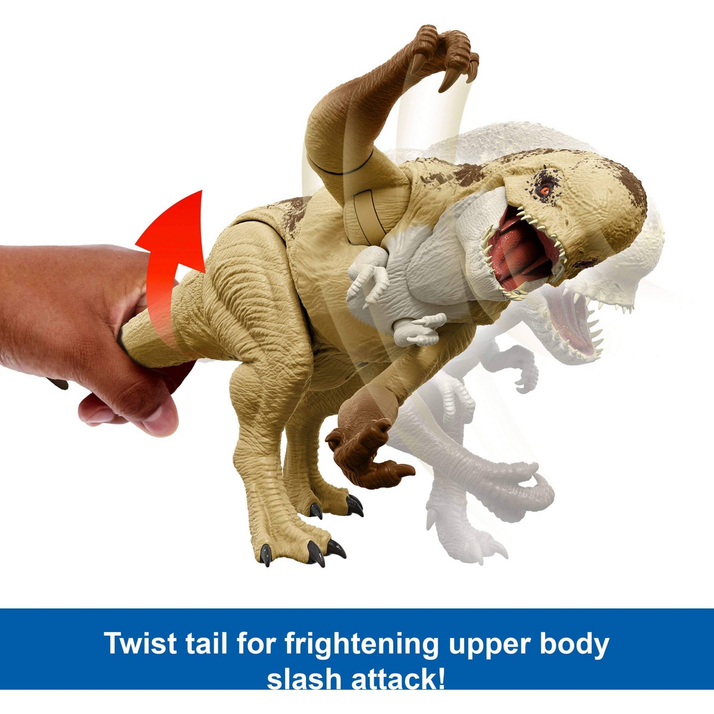 Детская фигурка Jurassic World Rebirth Villain Dino Action Figure, 22" Rumble N Rampage Dinosaur Toy, 2 Attacks — фото 3