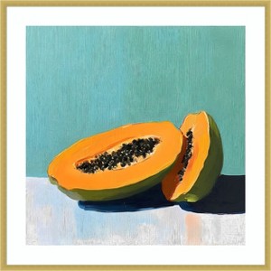 Amanti Art Blue Papaya II by Walker Noble Wood Framed Wall Art Print 33 in. x 33 in. - 1 of 4