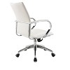 HomeRoots White and Silver Adjustable Height Swivel Rolling Office Chair - 4 of 4