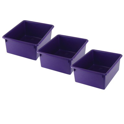 Romanoff Stowaway 5" Letter Box no Lid, Purple, Pack of 3