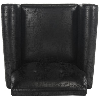 Mira Black Faux Leather Transitional Accent Chair