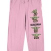 The Mandalorian Grogu Poses Women's Pink Sleep Pajama Pants - 2 of 4