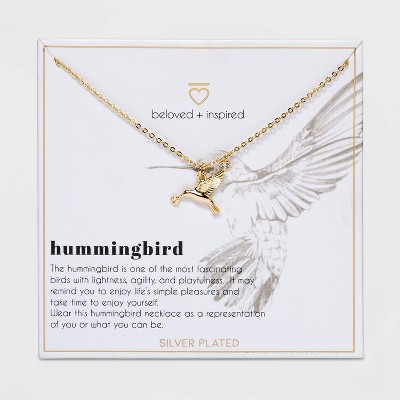 Beloved + Inspired Gold Dipped Silver Plated Hummingbird Chain Necklace