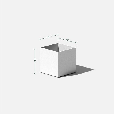 Compact 5'' Geo Cube Planter in Black and White, UV-Resistant
