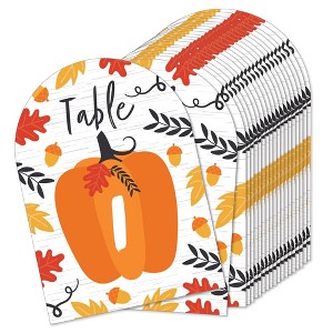 Big Dot of Happiness Fall Pumpkin - Halloween or Thanksgiving Party Double-Sided 5 x 7 inches Cards - Table Numbers - 1-20 - 1 of 4