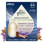 Glade Aromatherapy Cool Mist Diffuser Air Freshener - Choose Calm - 0.56 fl oz
