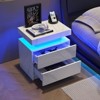 TIRAMISUBEST LED Nightstand with 2 Drawers, Modern Buffet Cabinet for Stylish Bedrooms - 3 of 4