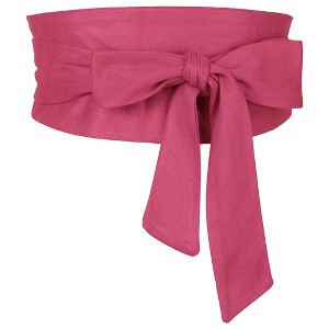 INSPIRE CHIC Women's Solid Bowknot Self Tie Wrap Wide Sash Waistband Belt 1 Pc - 1 of 4