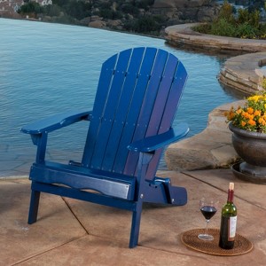 Okak Outdoor Adirondack Chair with Slat Back and Seat, Outdoor Accent Chair with Wide Armrests, Porch Chairs for Garden, Backyard, Patio - 1 of 4