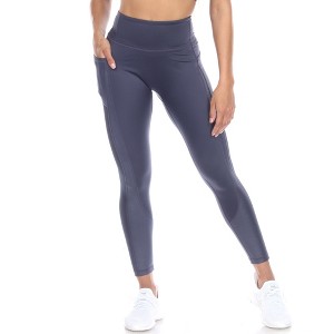 Women's High-Waist Mesh Fitness Leggings - White Mark - 1 of 4