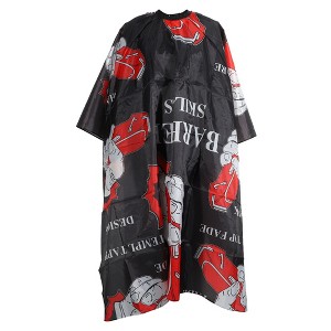 Unique Bargains Waterproof Polyester Haircut Hairdressing Barber Cape Black Red White 1 Pc - 1 of 4