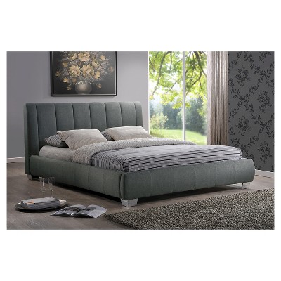 Queen Marzenia Contemporary Fabric Bed Gray - Baxton Studio