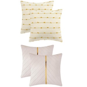 REGALWOVEN 4 Pcs Modern Farmhouse Decorative Throw Pillow Covers 18" x 18" - 1 of 4