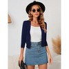 Women's 3/4 Sleeve Open Front Cropped Cardigan Sweater Lightweight Knit Short Bolero Shrugs - 4 of 4