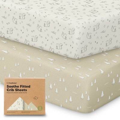 KeaBabies 2pk Soothe Fitted Crib Sheets Neutral, Organic Baby Crib Sheets, Fits Standard Nursery Baby Mattress