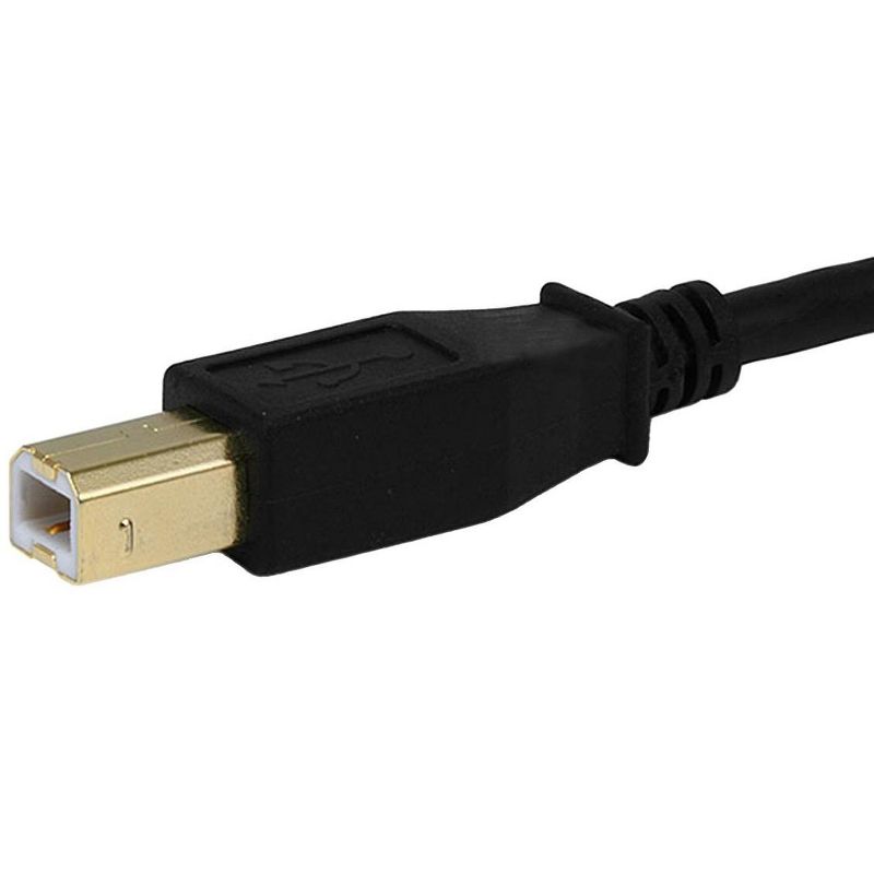 Monoprice USB 2.0 Cable - 15 Feet - Black | USB Type-A Male to USB Type-B Male, 28/24AWG with Ferrite Core, Gold Plated, 3 of 7