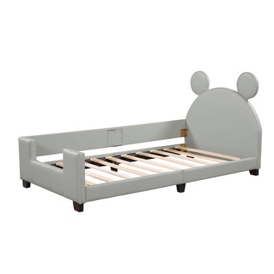 NicBex Twin Size Daybed, Upholstered Day Bed with Carton Ears Shaped Headboard, for Kids Teens Boys Girls