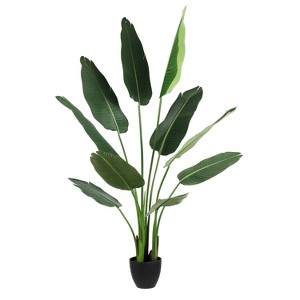 Artificial Tree - Faux 63" Potted Banana Leaves - FXP2008 - Green - Safvieh - 1 of 4