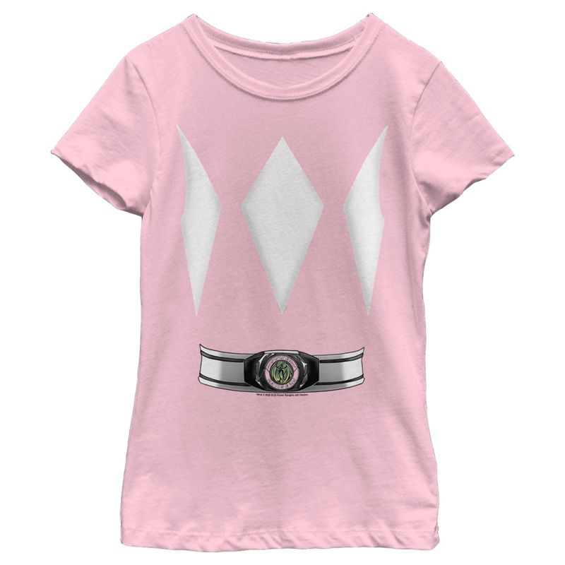 Girl's Power Rangers Pink Ranger Costume Tee T-Shirt, 1 of 5