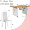 FURNIinspire Dining Sets Table And Chair Set, 55"*31.5" Natural Wood Grain Dining Table And 6 Light Gray Modern Style Dining Chairs With Metal Legs - 3 of 4
