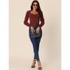 Seta T Women's Ribbed Knit Long Sleeve Sweetheart Neck Pullover Sweater - 3 of 4