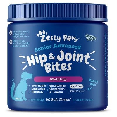 Zesty Paws Senior Advanced Hip Joint Mobility Soft Chews For Dogs Chicken Flavor 90ct Target