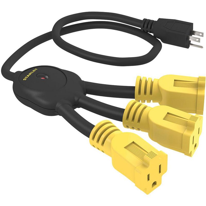 STANLEY W31497 Power Squid Mini Flexible 3 Cord Outlet MultiplierBlack, 1 of 3