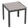 Sonkuki Patio Square Side table, Wood Grain Top Modern Industrial Style w/Metal Frame - 2 of 4
