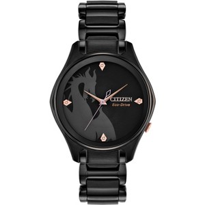 Citizen Disney Eco-Drive Quartz 3-Hand Women's Watch featuring Villain Maleficent in Black IP Stainless Steel Bracelet - 1 of 4