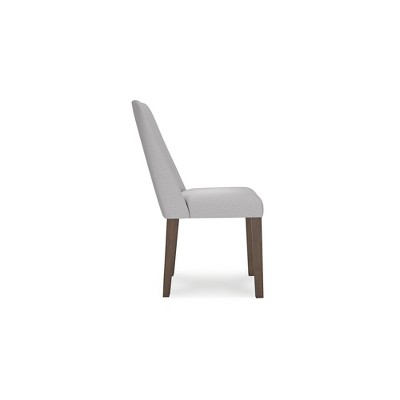 Gray and Brown Upholstered Wood Side Chair Set