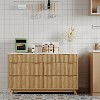 54" Wide Fluted 7-Drawer Dresser - Modern Curved Profile Wood Chest, Large Storage Cabinet | For Bedroom, Living Room, Hallway - 4 of 4