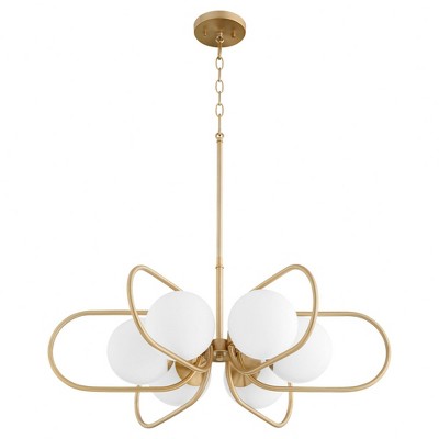 Quorum Lighting Belmont 6 - Light Chandelier in  Aged Brass