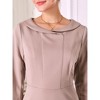 Hobemty Women's Peter Pan Collar 3/4 Sleeve A Line Elegant Wear-to-Work Dress - 4 of 4
