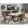 HomeStock 5-Piece Natural Oak Finish Solid Wood Top Dining table with 4 Chairs - 2 of 4
