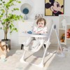 Infans Foldable Baby Highchair with Adjustable Height, Recline & Footrest, Removable Double Tray, Portable High Chair for Toddlers, Gray - 3 of 4