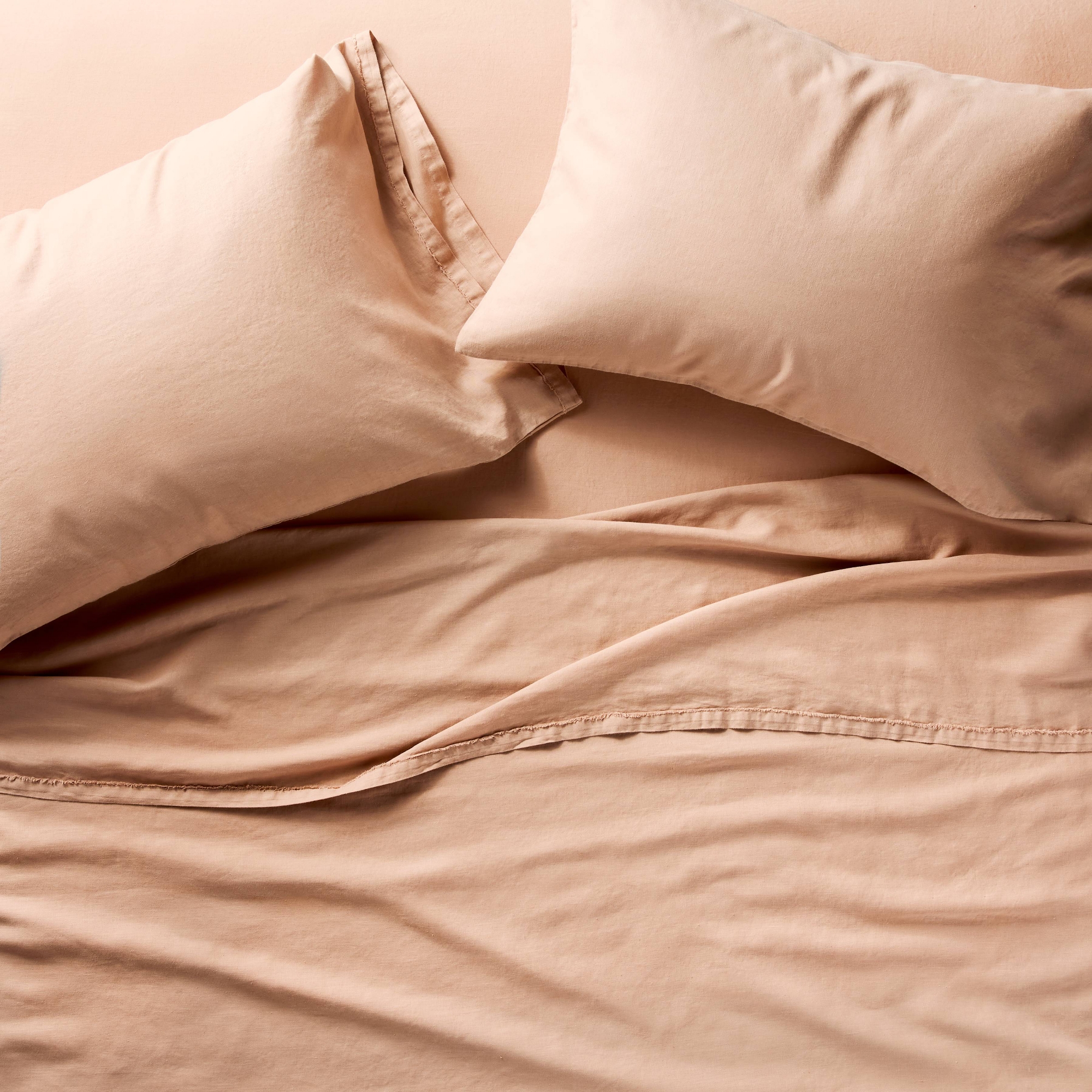 King 100% Linen Sheet Set Light Adobe Clay - Casaluna™