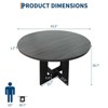 Round Dining Table for 4, 43.3 Inches Farmhouse Dining Table with Pedestal Base, Circle Kitchen Tables for Dining Room - 2 of 4