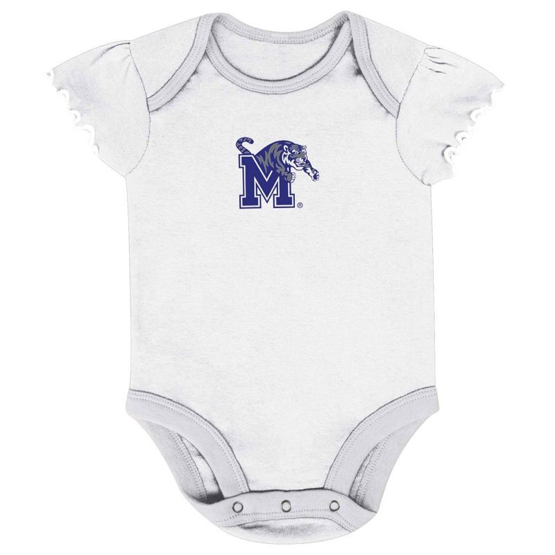 NCAA Memphis Tigers Infant Girls&#39; 3pk Bodysuit Set, 3 of 5