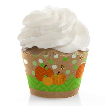 Big Dot of Happiness Pumpkin Patch - Fall, Halloween or Thanksgiving Party Decorations - Party Cupcake Wrappers - Set of 12