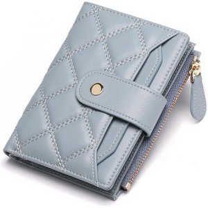 FATMOON Small Wallet for Women,RFID Blocking Bifold Wallet with Zipper Pocket 9 Card Slots,ID Window,Removable Sleeve for Parties,Shopping - 1 of 4