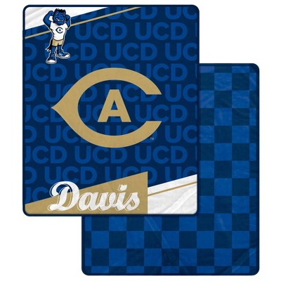 NCAA UC Davis Aggies Diagonal Ghost Checker Double Sided Blanket