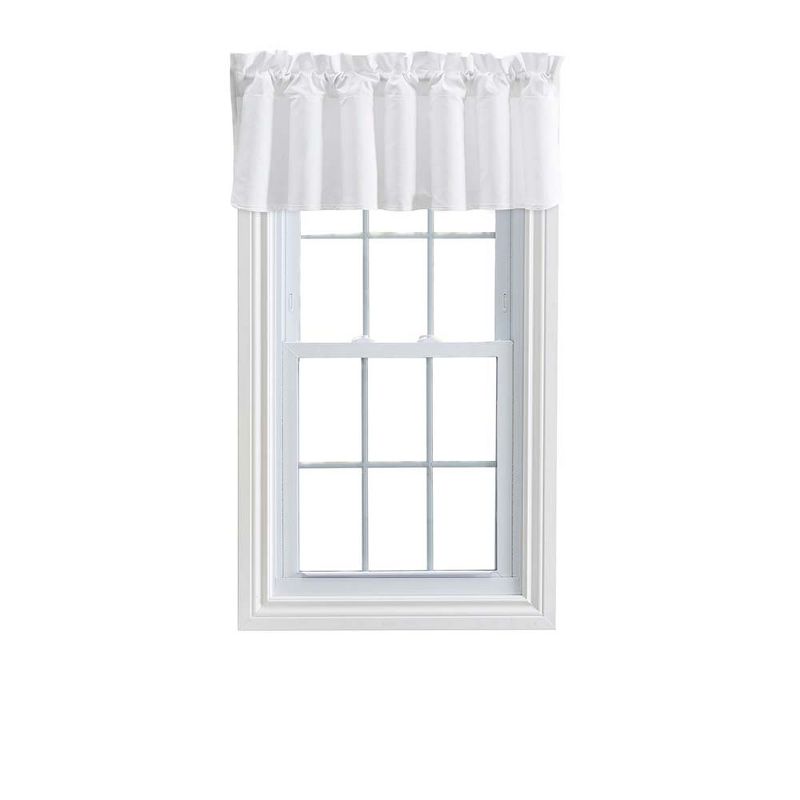 Ellis Stacey 3" Rod Pocket High Quality Fabric Solid Color Window Lined Swag Set Filler Valance 42"x13" White, 1 of 4