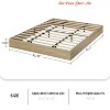 Wood Platform Bed Frame King/QUEEN/Full/ Twin-XL /Twin Size, Floor-Standing Bed Frame with Wooden Slat, Easy Assembly Natural - 2 of 4