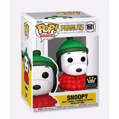 Snoopy Vinyl Figure in Red Puffer Jacket with Green Hat