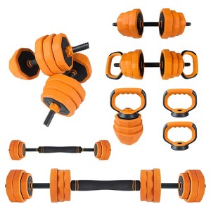 4-in-1 Adjustable Dumbbell Set, 44 LBS Home Gym Weights, Converts to Dumbbells, Kettlebell, Barbell & Push-Up Stands, Full Body Strength Training - 1 of 4
