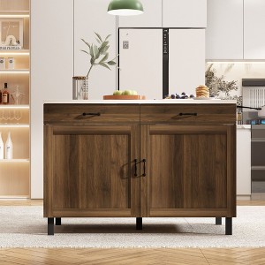 Famapy Brown 2-Doors Kithchen Island With 2 Drawers - 1 of 4