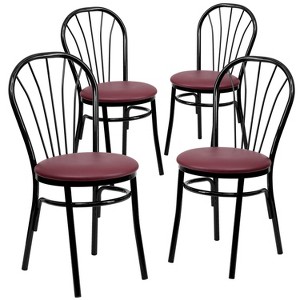 Flash Furniture 4 Pack HERCULES Series Fan Back Metal Chair - Vinyl Seat - 1 of 1